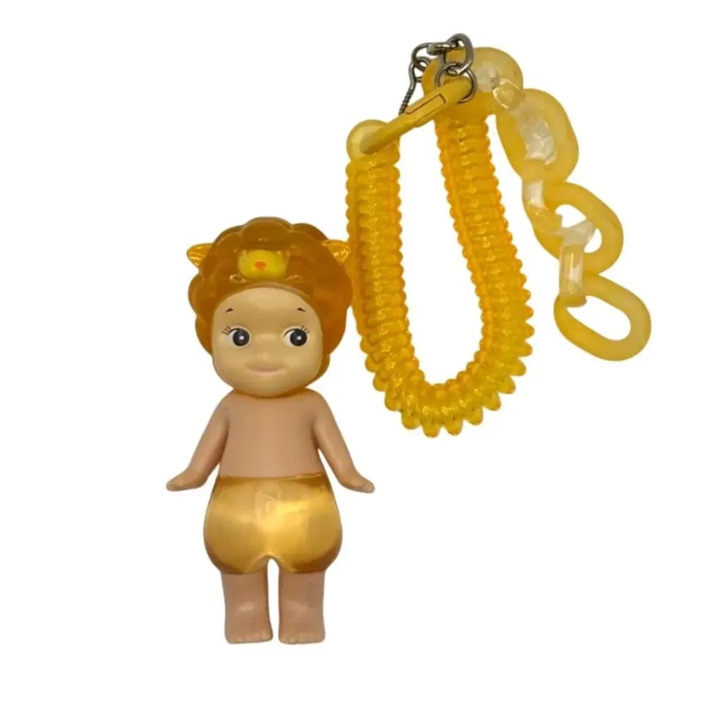New Unbranded Kewpie/Angel Collectible Mini Figure, Yellow Sheep Keychain